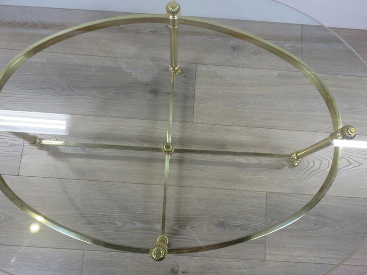 Mid-Century Brass and Glass Coffee Table