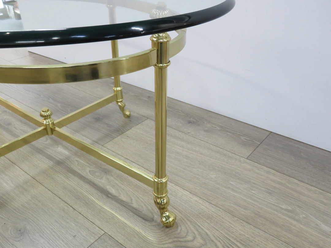 Mid-Century Brass and Glass Coffee Table