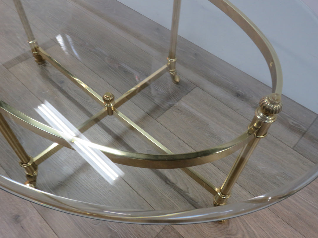 Mid-Century Brass and Glass Coffee Table