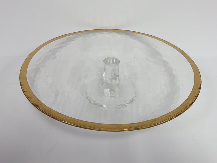 Textured Glass Cake Stand