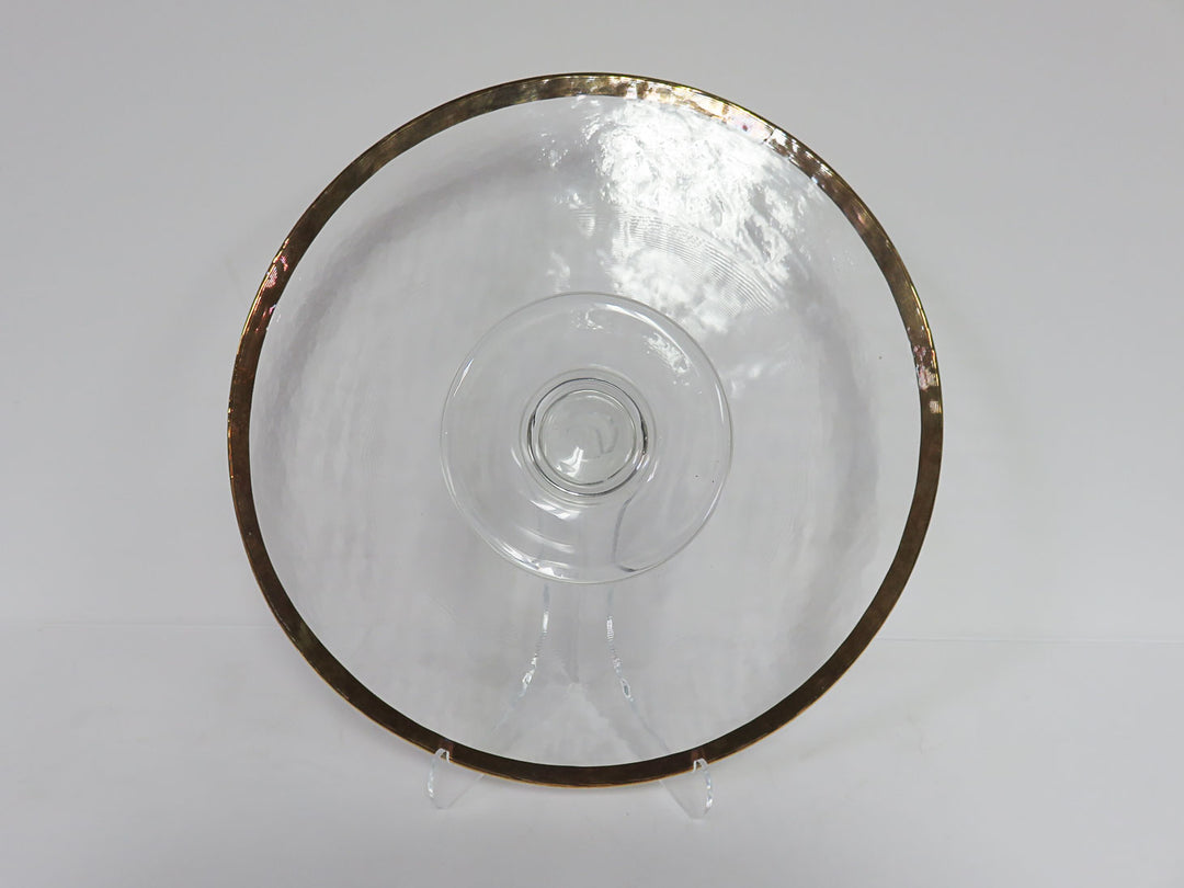 Textured Glass Cake Stand