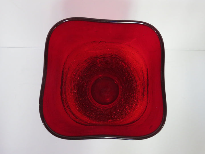 Ruby Red Squared Top Vase