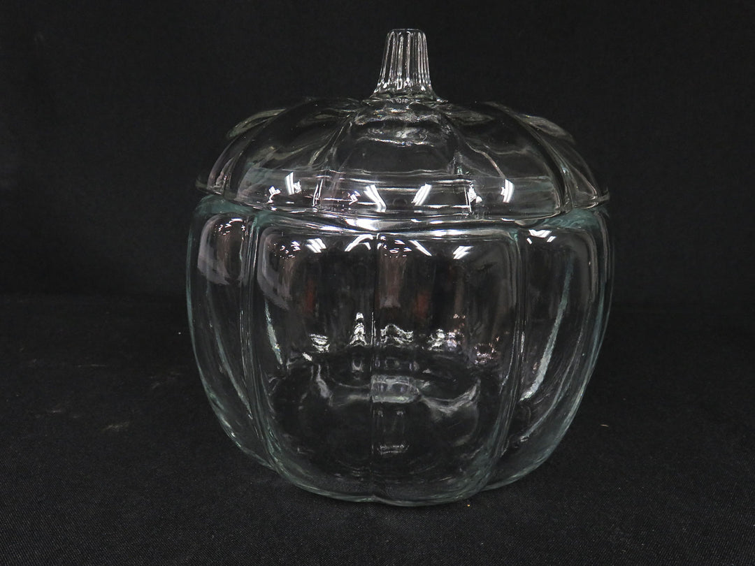 Glass Pumpkin Lidded Jar