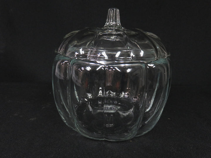 Glass Pumpkin Lidded Jar