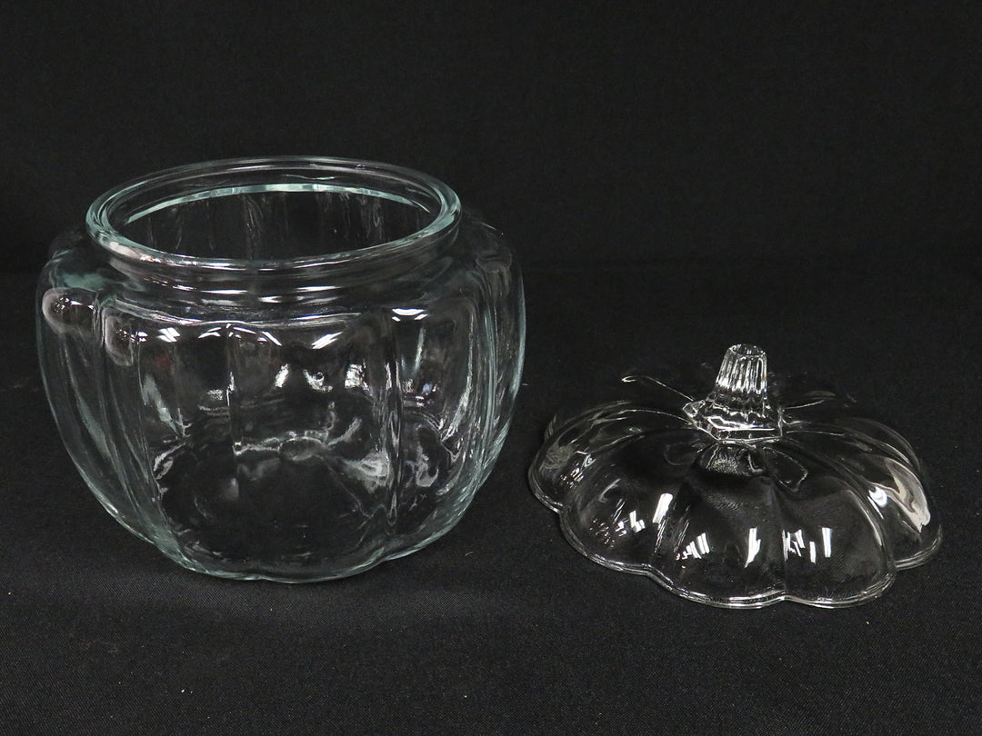 Glass Pumpkin Lidded Jar