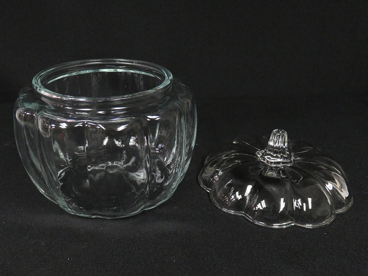 Glass Pumpkin Lidded Jar