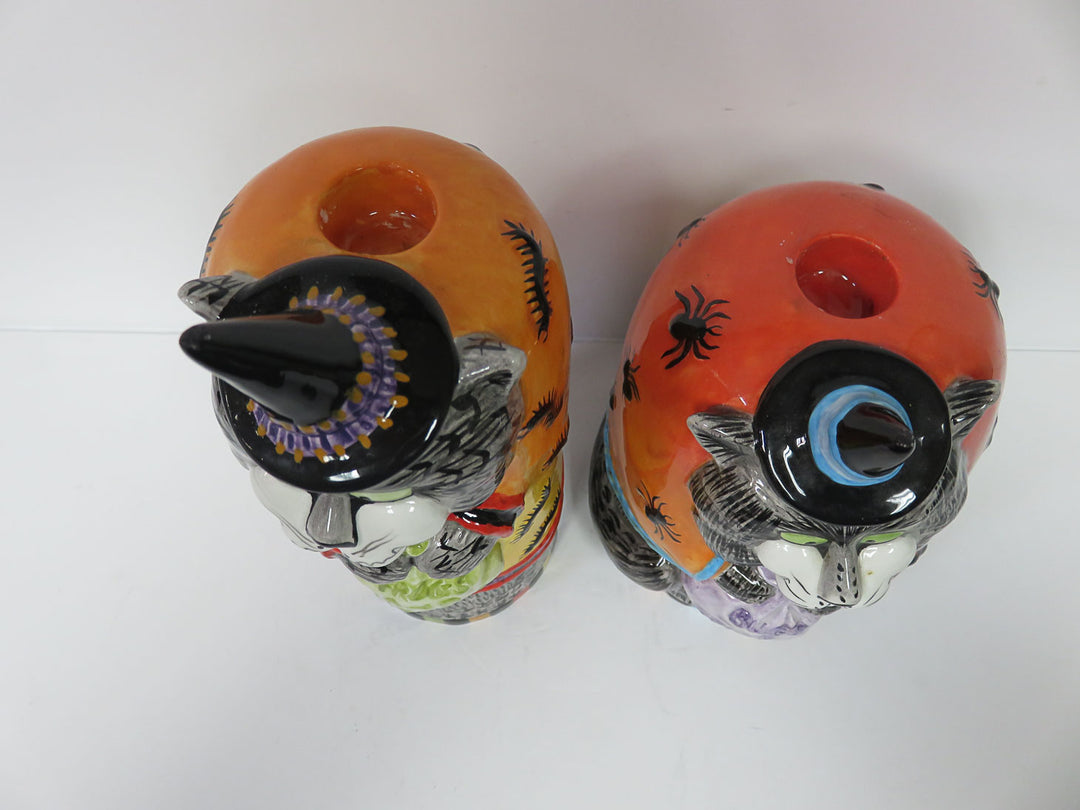 Fitz & Floyd Kitty Witch Candle Set