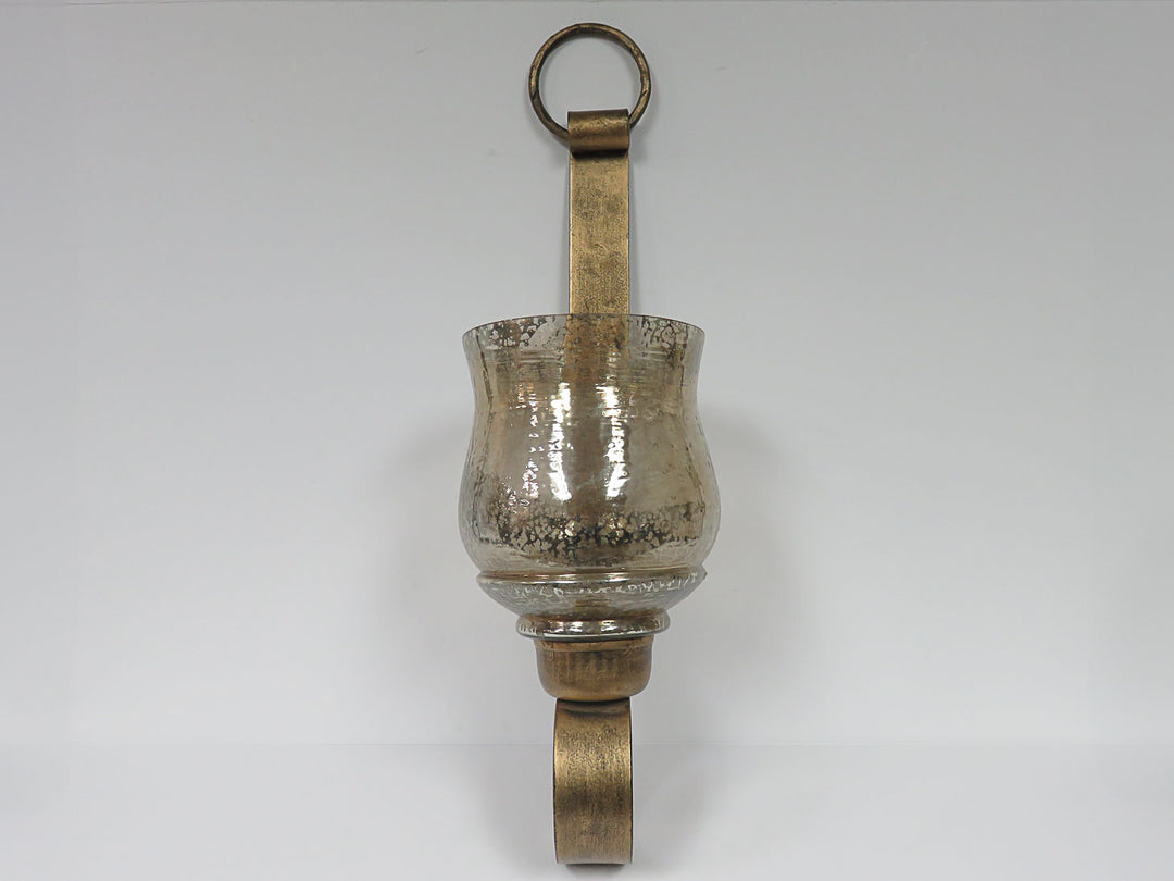 Hanging Mercury Glass Style Candleholder
