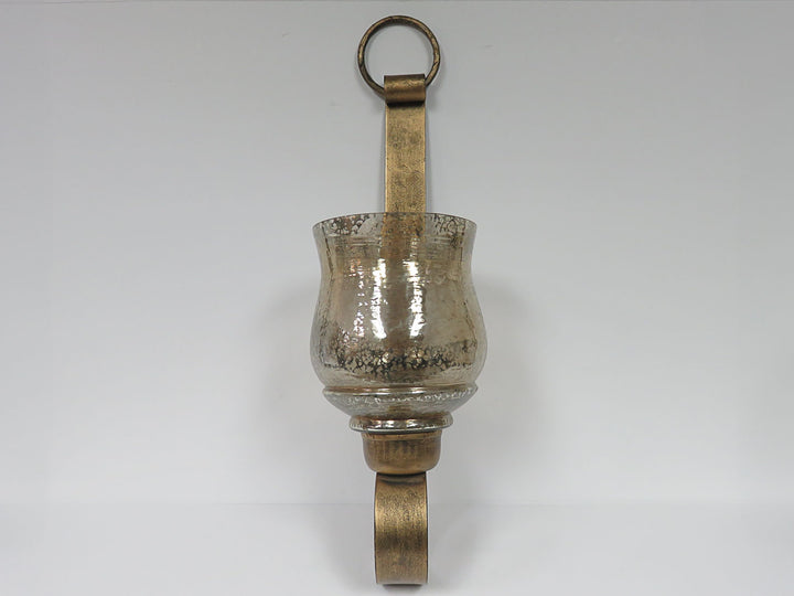 Hanging Mercury Glass Style Candleholder