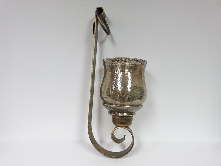 Hanging Mercury Glass Style Candleholder