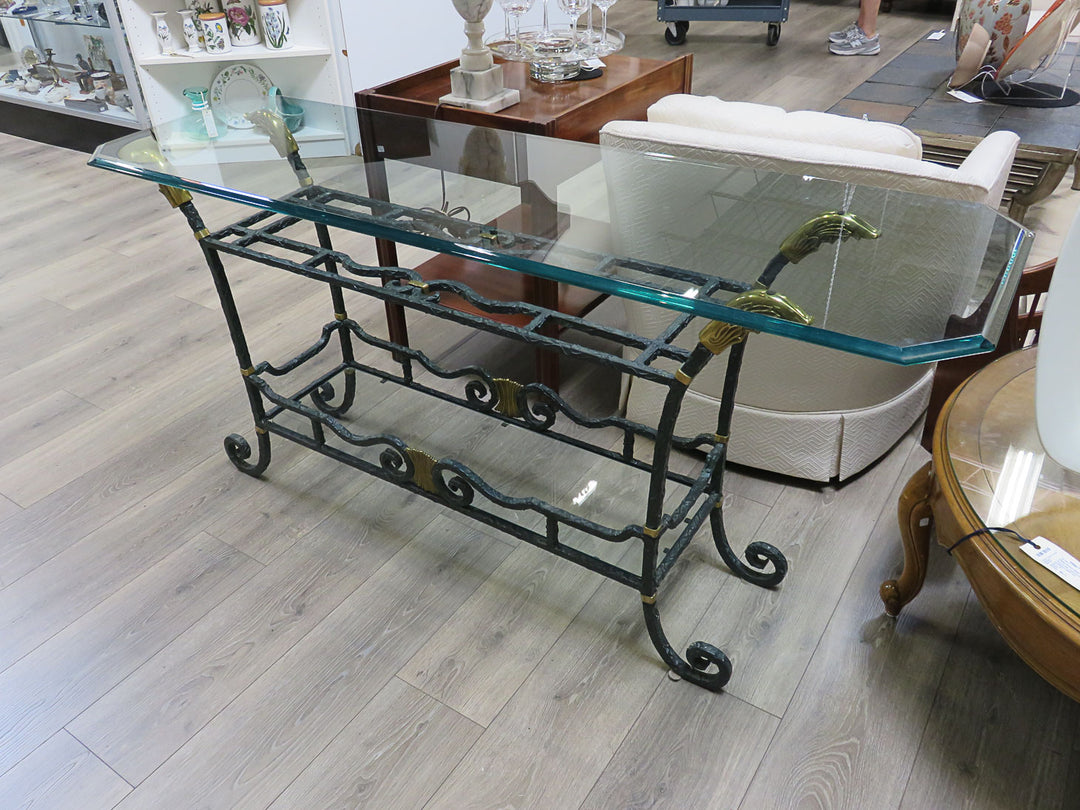 Glass Topped Console Table
