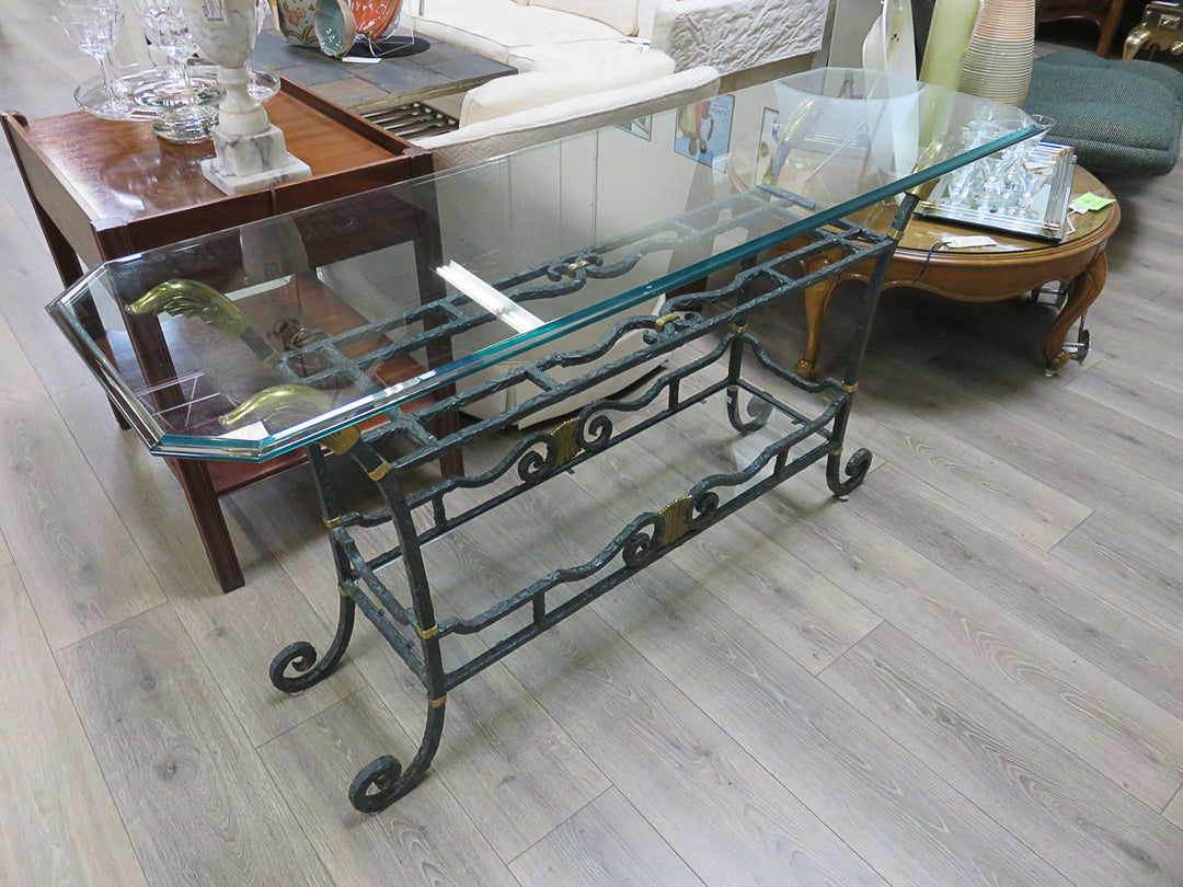Glass Topped Console Table