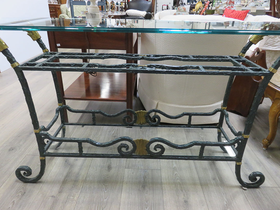 Glass Topped Console Table