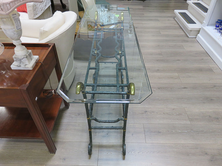 Glass Topped Console Table