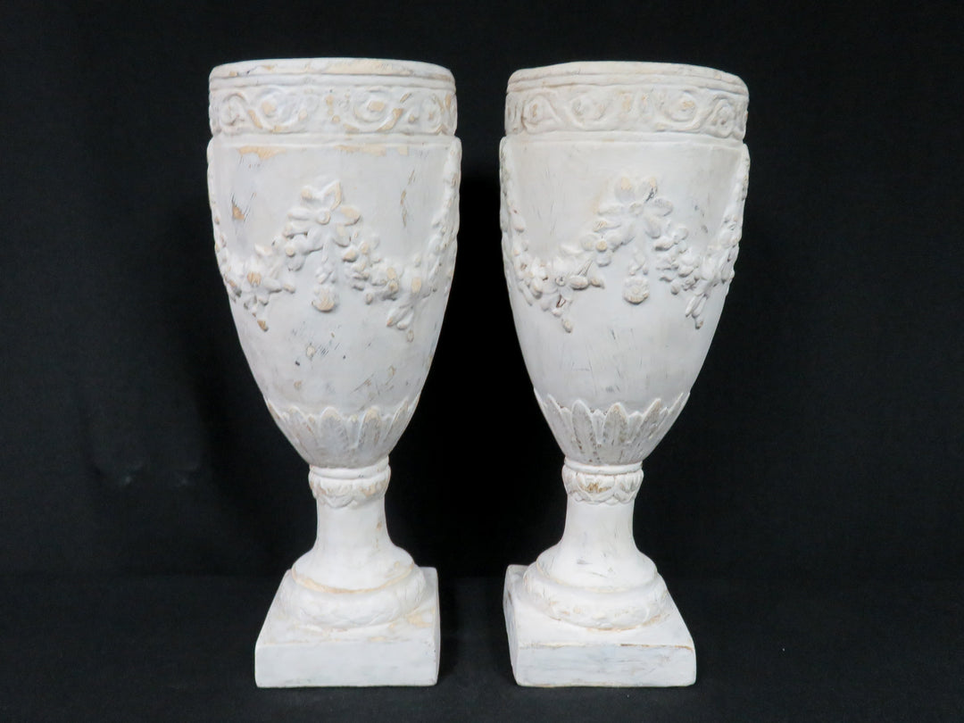 Pair of Aged Urns
