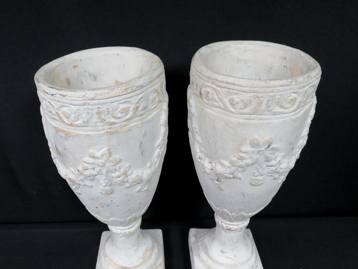 Pair of Aged Urns