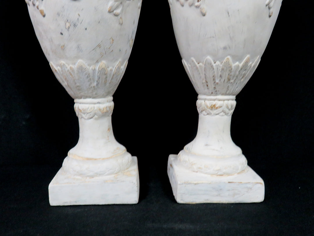 Pair of Aged Urns