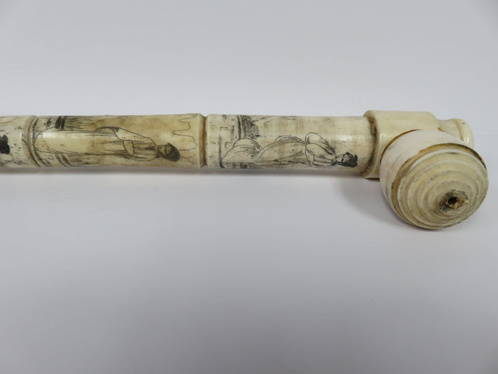 Bone Pipe with Wood Stand