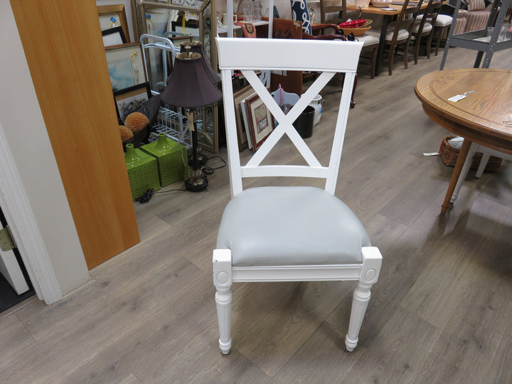 Eight White Kitchen Chairs