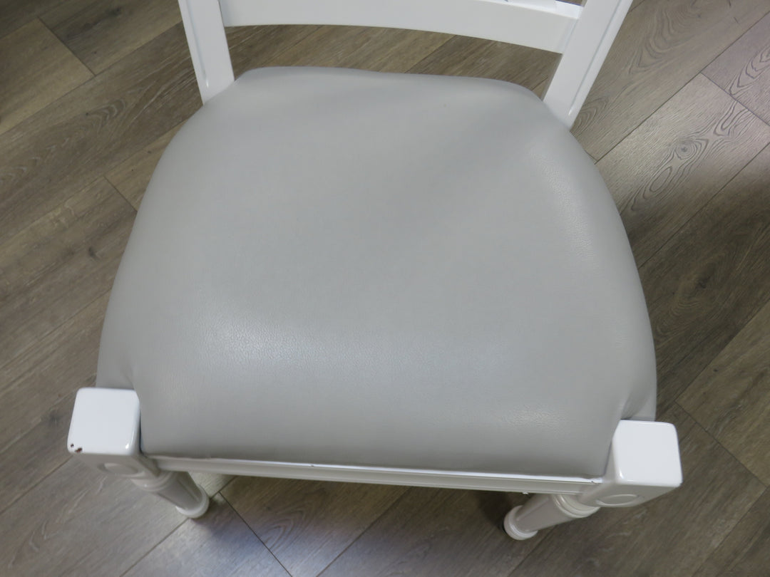 Eight White Kitchen Chairs