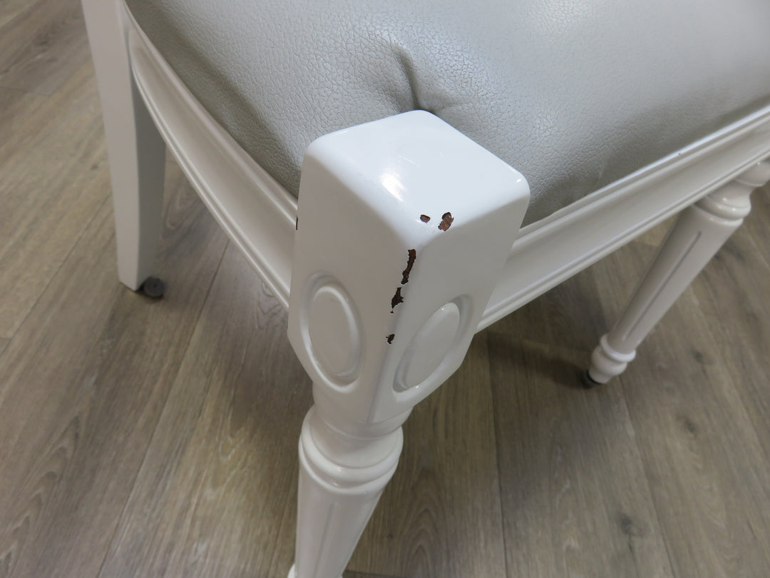 Eight White Kitchen Chairs