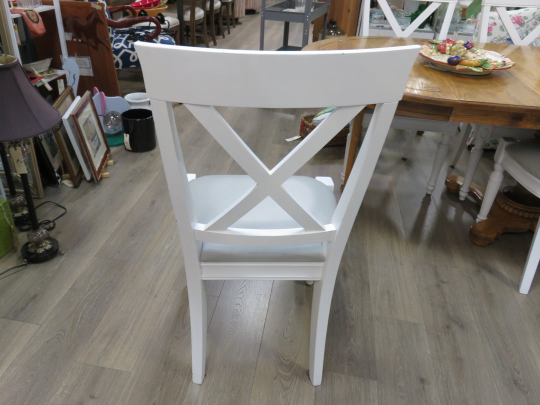 Eight White Kitchen Chairs