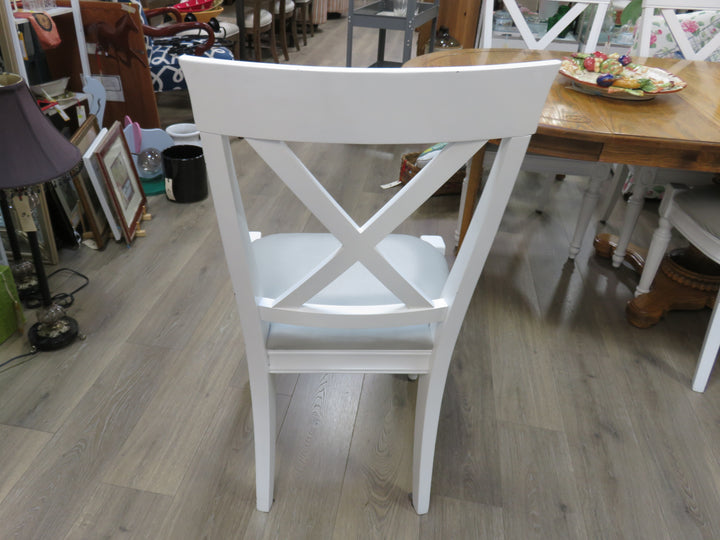 Eight White Kitchen Chairs