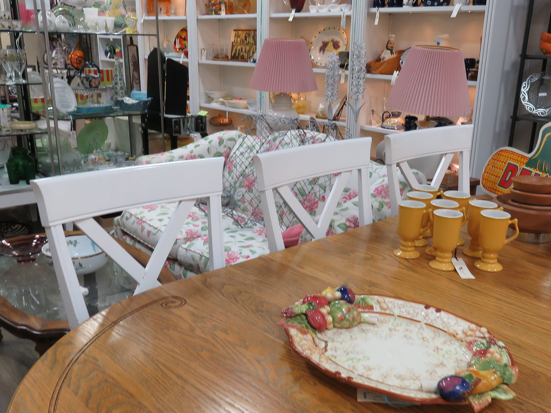 Eight White Kitchen Chairs