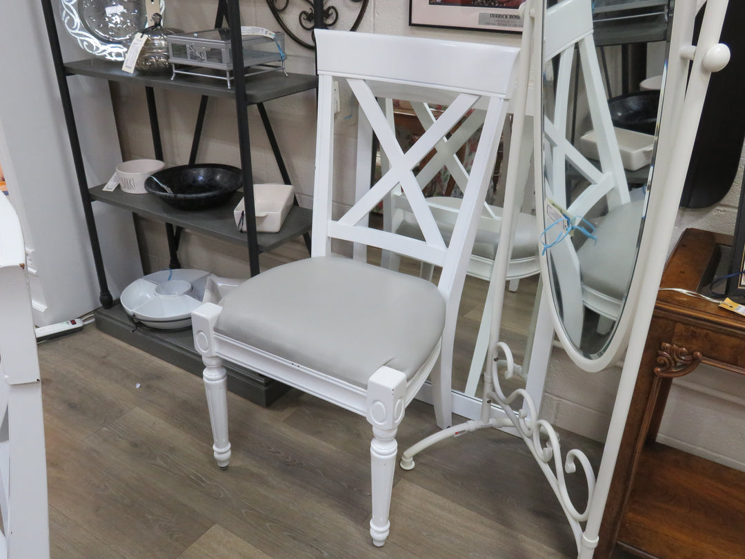 Eight White Kitchen Chairs