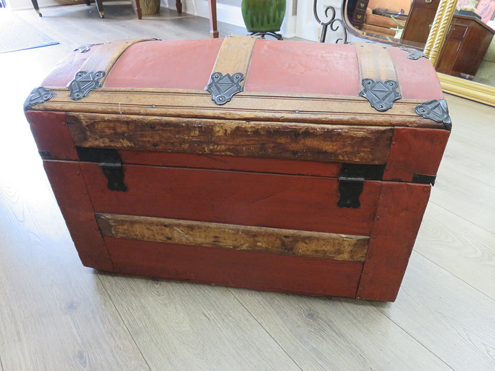 Vintage Red Travel Trunk