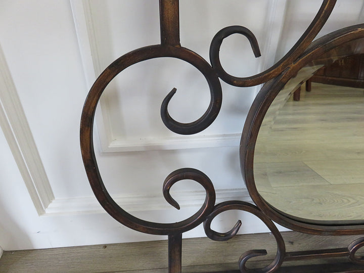 Openwork Scroll Design Beveled Mirror
