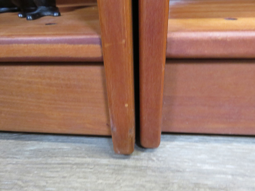 Cherry Veneer Bookcase on Left