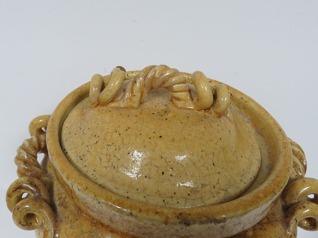 Distressed Covered Pot