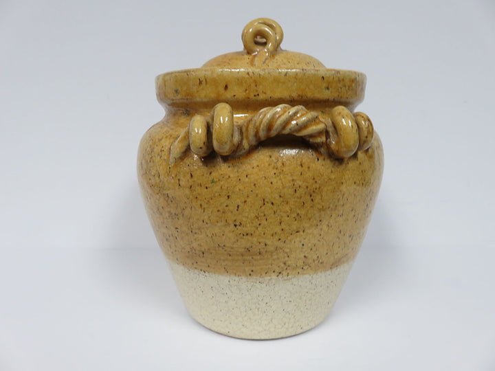 Distressed Covered Pot