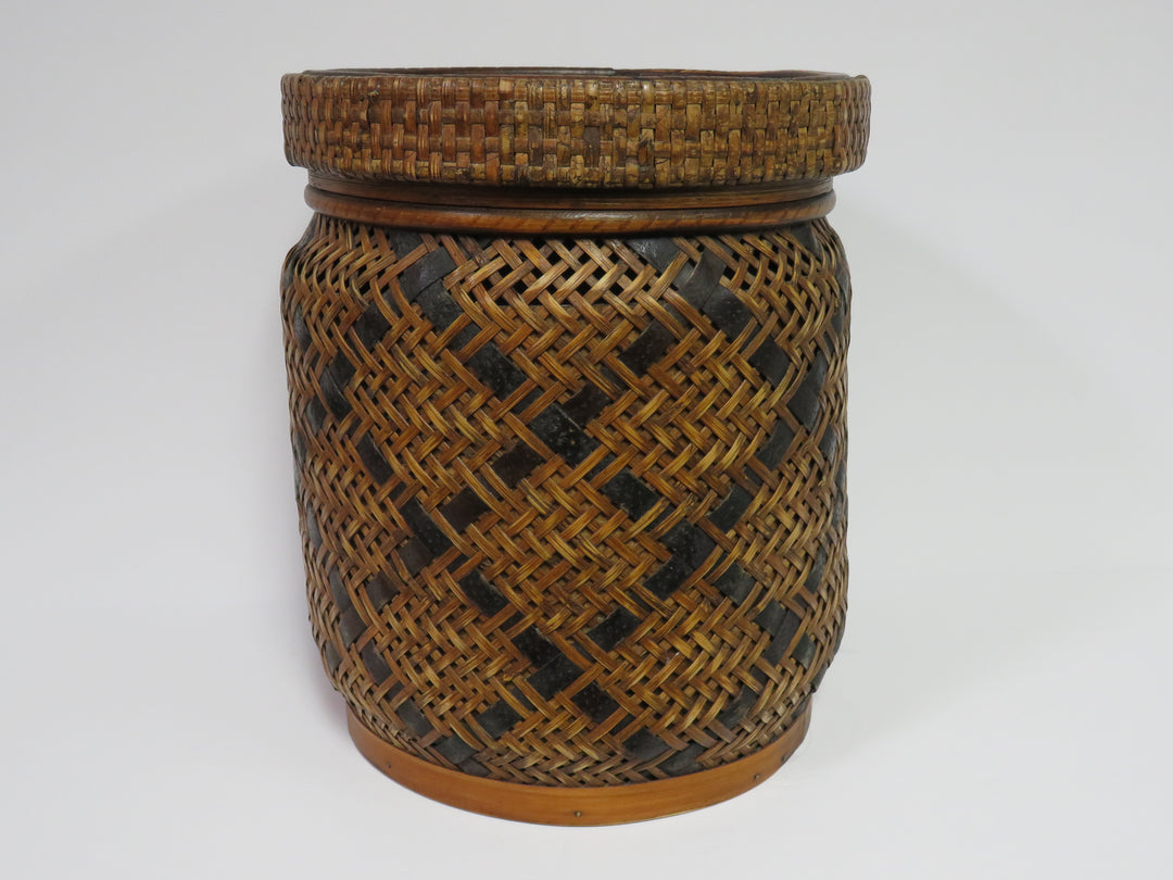 Global Views Lidded Woven Basket