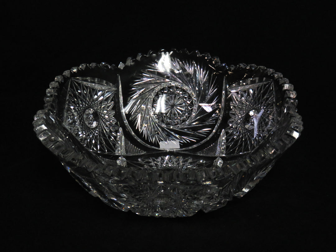 Pinwheel and Star Cut Crystal Bowl