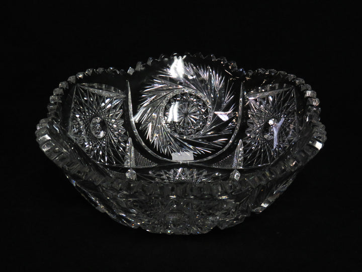 Pinwheel and Star Cut Crystal Bowl