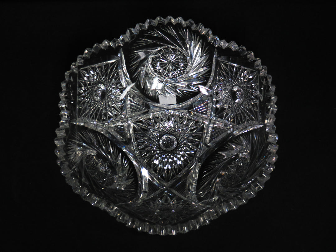Pinwheel and Star Cut Crystal Bowl