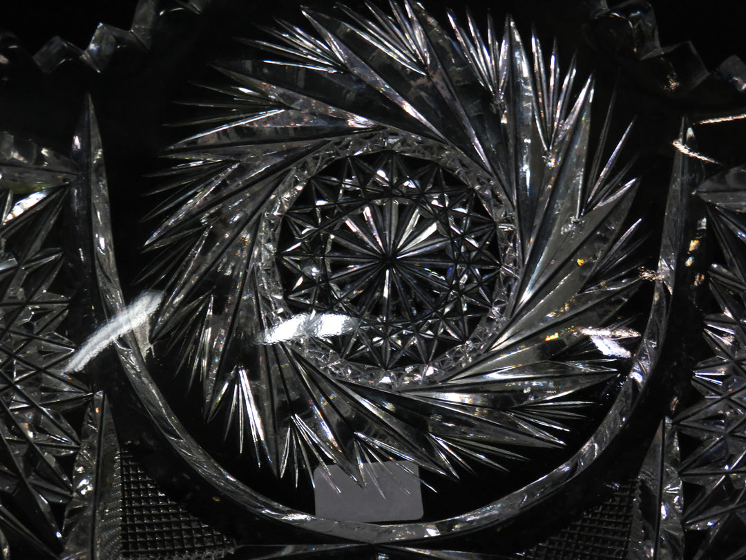 Pinwheel and Star Cut Crystal Bowl