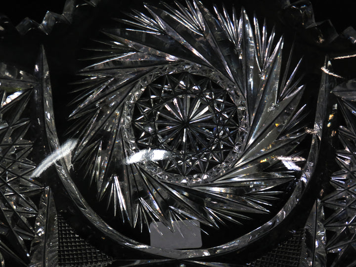 Pinwheel and Star Cut Crystal Bowl