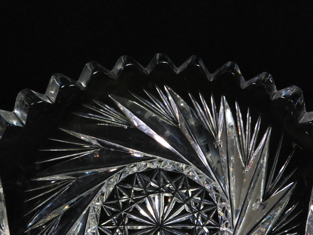 Pinwheel and Star Cut Crystal Bowl