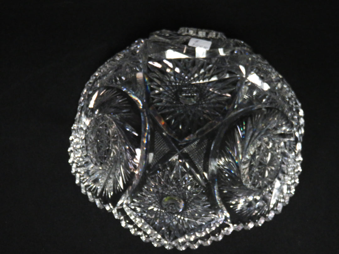 Pinwheel and Star Cut Crystal Bowl