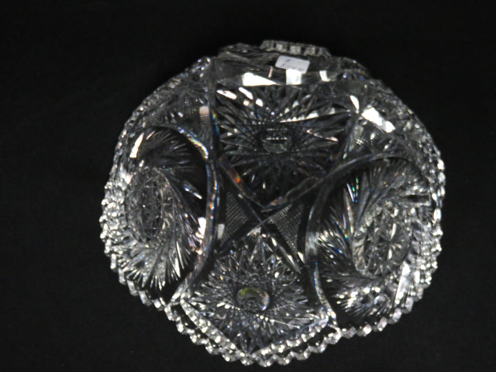 Pinwheel and Star Cut Crystal Bowl