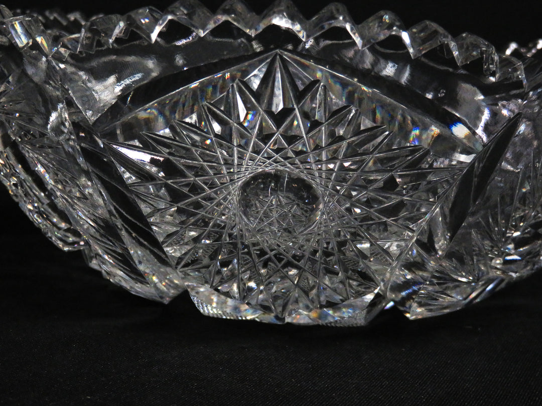 Pinwheel and Star Cut Crystal Bowl