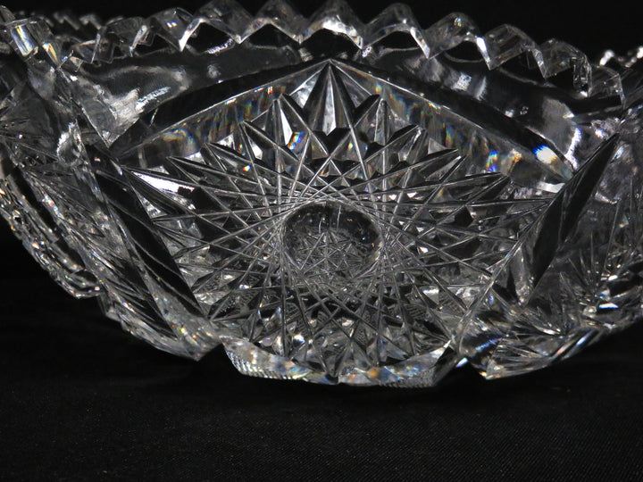Pinwheel and Star Cut Crystal Bowl