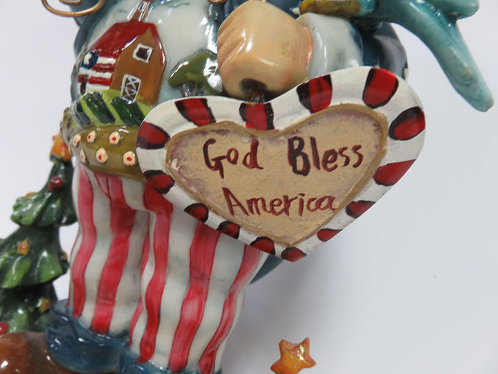 Patriotic Santa Figurine