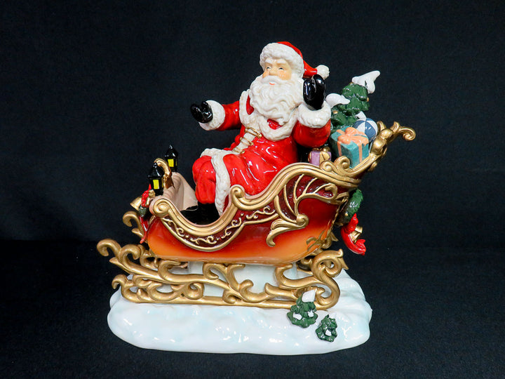 Grandeur Noel Santa & Reindeer Centerpiece
