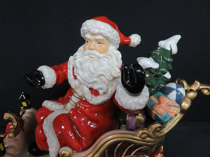 Grandeur Noel Santa & Reindeer Centerpiece