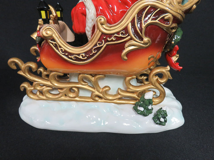 Grandeur Noel Santa & Reindeer Centerpiece