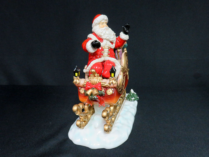 Grandeur Noel Santa & Reindeer Centerpiece
